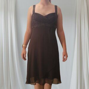 SL Fashions, Brown tea length party dress